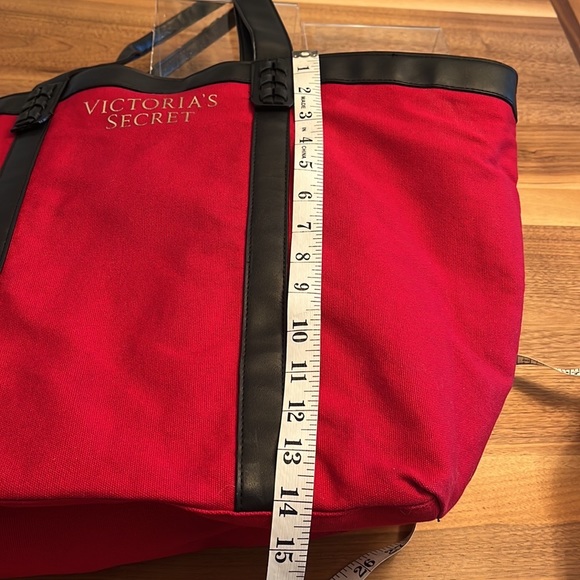 Victoria Secret Tote Bag Large Red Canvas Extra Getaway NWT $58. Victoria - Picture 7 of 10